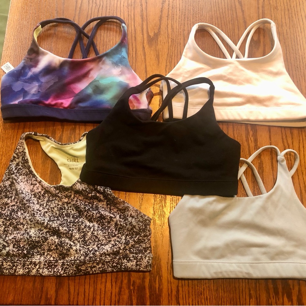 Athleta Girl M/8-10 sports bra lot - set of 5